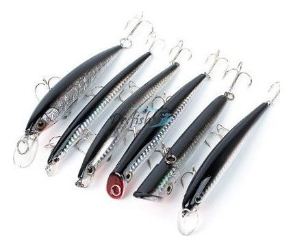 Dr.fish 6 Señuelos De Agua Salada, Lote 5 Minnow Plug Popper 5