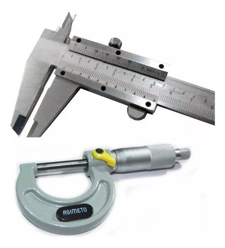 Asimeto Micrometer 0-25 mm + Asimeto Mechanical Caliper 0-150mm 0