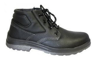 Slender Work Boot Black Leather Plastic Toe Size: 43 0