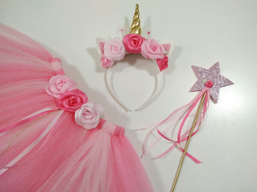 Quiti Tutu Tutu Princess + Unicorn Headband + Wand - Size Small 1