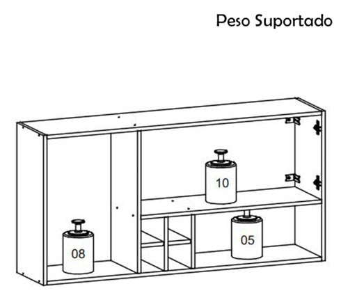 Armario Suspenso 120cm 753am Freijo Gris Ktp 5