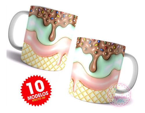3D Inflated Effect Sublimation Templates for Kids' Mugs #T132 1