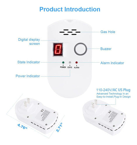 Detector De Fugas De Gas, Detector De Gas Digital Natural, . 1