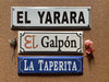 Cartel Chapa Enlozada Tranquera Con Logo 8x30 Cm Campo 5