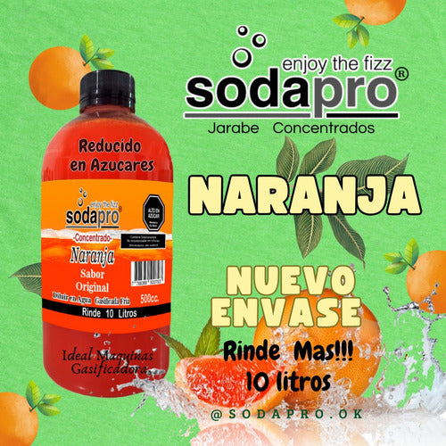 SodaPro Soda Concentrate Syrup Orange Flavor 500cc Bottle 1