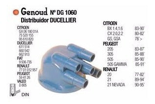 Tapa Distribuidor Renault 21/ Peugeot205/505 Dist. Ducellier 0