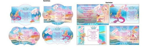 Barbie Mermaid Party Printable Kit 3x1 2