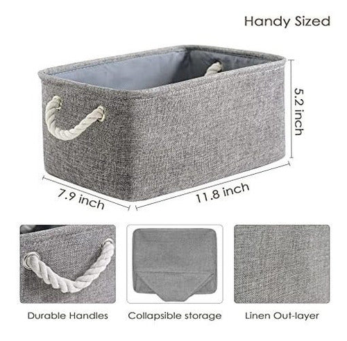 Thewarmhome Fabric Storage Basket with Handles for Organizing 1