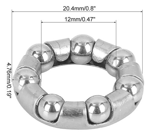 X Autohaux 4 Unidades De 0.187 in X 7 Rodamientos De Bolas. 2