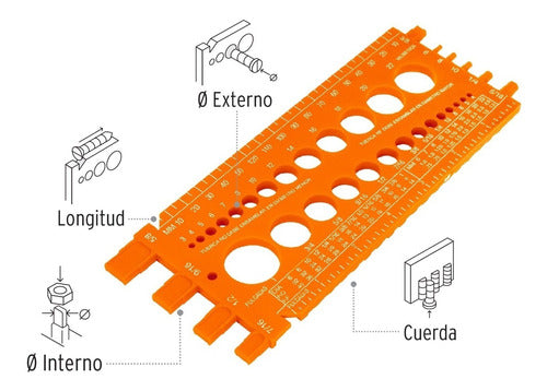 Calibre De Tuercas Tornillos Medidor Regla Truper 22 Cm 1