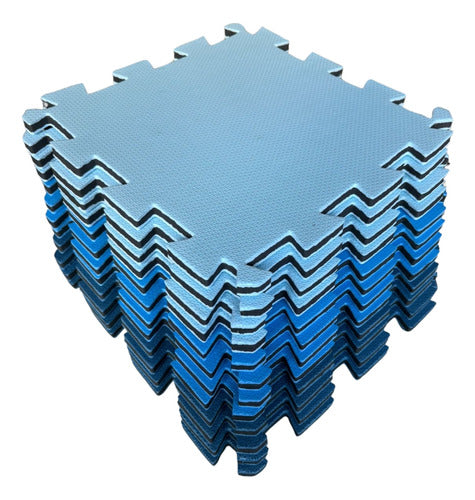 Kit 12 Tatames Infantil 50x50 20mm Tons De Azul Economico 1