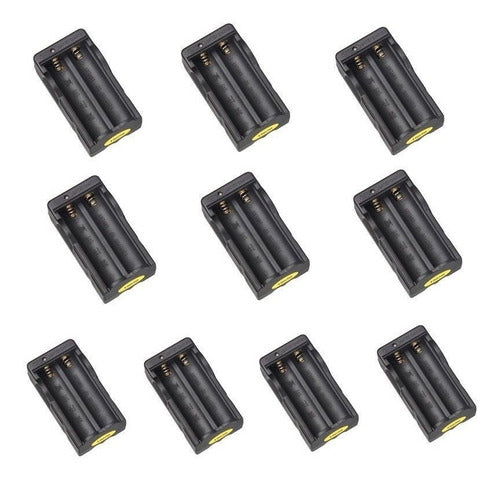 10pcs, 18650 Batería Recargable Doble Cargador Viaje Li-ion 0