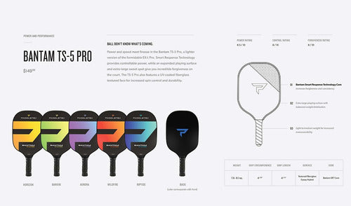 Paddletek Bantam Ts-5 Pro Composite Pickleball Paddle -56j8 4