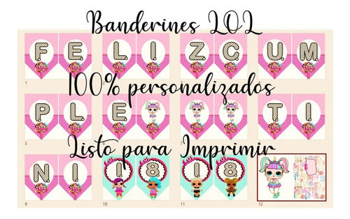 Banderines Imprimible Lol Personalizado Digital L.o.l. 0