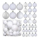 Prextex White Christmas Ball Ornaments - 36 Pieces - 4/6/8cm - White 0