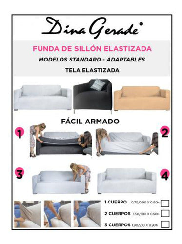 DINA GERADE Funda Elastizada Para Sillon De 2 Cuerpos 150*180*90 Alto 1