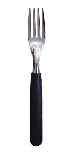 Carol Stainless Steel Fork with Black Plastic Handle - Single Unit 1