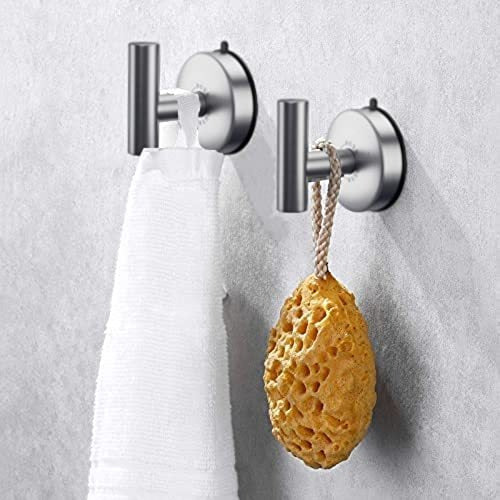 DGYB 2 Suction Cup Towel Hooks for Bathroom - Stainless Steel 1