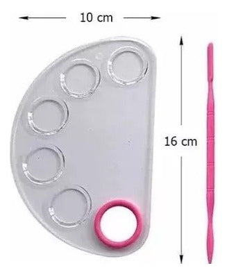 Acrylic Makeup Mixing Palette with Pink Spatula 1