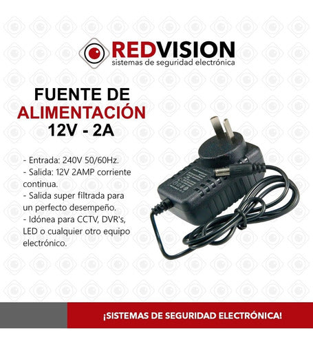 Pack of 10 Switching Power Supply Chargers 12V-2A - CCTV - Redvision 1