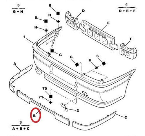 Moldura De Paragolpe Central De Peugeot 406 5