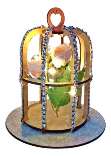 Canela Eventos Deco 10 Personalized LED Cage Centerpieces for 15th Anniversary and Weddings 0