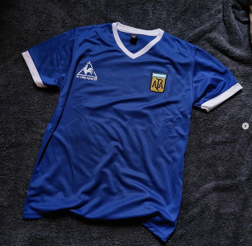 Vintage Argentina 1986 Blue Maradona Retro T-shirt 1