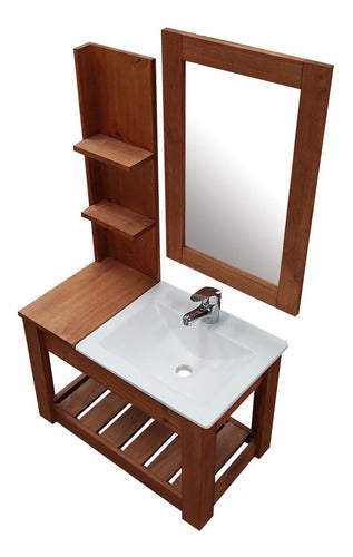 70cm Hanging Wood Vanity with Basin and Mirror - Free Shipping 96