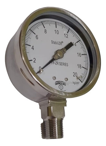 Winters Manometer 20 Kg/cm2. 4puLG. Cl 1% Full Inox 1