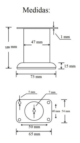 Pata Para Sofá De 12 Cm X4 Unidades 1