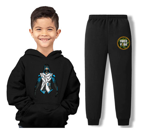 Tiendavirtual Cotton Jogging Hoodie and Pants Set with Video Game Logos 4