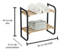 Double Bamboo and Black Iron Shelf Towel Rack 1