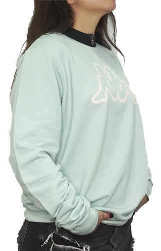 Kappa Logo Airi Crew Sweat Water Green 1