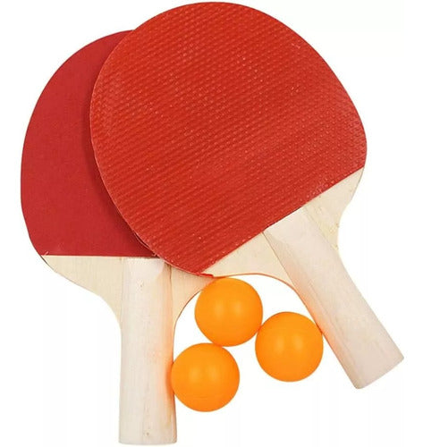 Set De Ping Pong 2 Paletas + 3 Pelotas Ping Pong 0