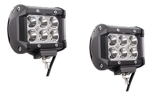 2pcs 18w Led Luz Del Trabajo Bar Punto Haz Carretera Conduci 0