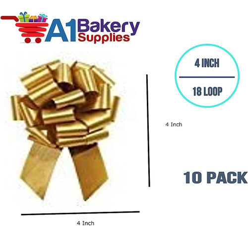 A1 Bakery Supplies Antique Gold 4 Inch Pull Bows 10 Pack Gift Wrap Christmas Wedding Gift Wrap 1