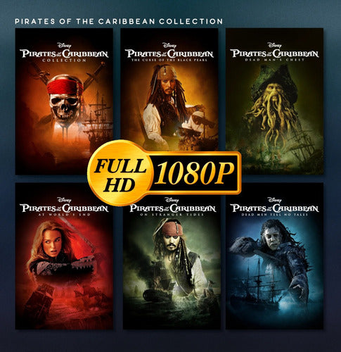 Pirates of the Caribbean Complete Saga Movie Series Full HD Quality - Piratas Del Caribe Saga Serie De Peliculas Calidad Full Hd