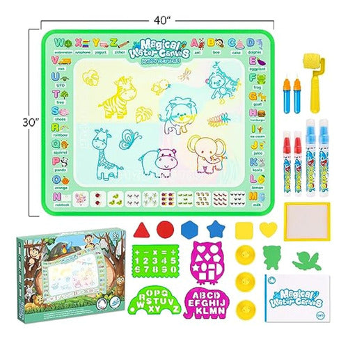Reusable Water Drawing Mat for Painting and Writing, Educational Toys, Gifts for Kids 3-8 Years 1