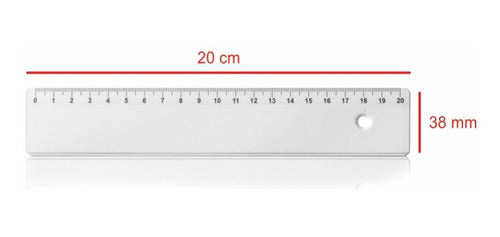 One Express 50 Plastic Rulers Color 20 X 3.8 Cm Without Print 1