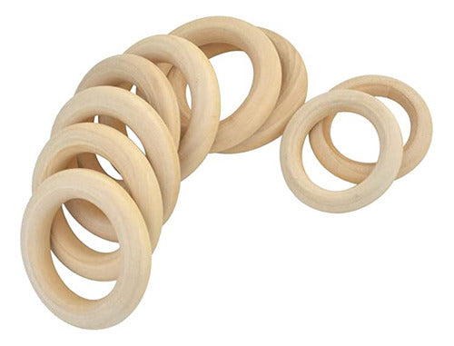 Lixindee - 50 Anillos De Madera De Macramé Sin Termi 0