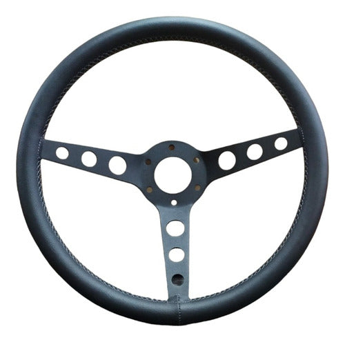 Classic Upholstered Steering Wheel with Grey Stitching by JAR 0