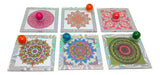 MilyMaga Artesanías 15 Mandala Glass Incense Holders 5x5 cm Souvenir 0