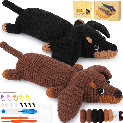 Fortunings JDS Crochet Kit for Beginners, 2 Dog Figures 0