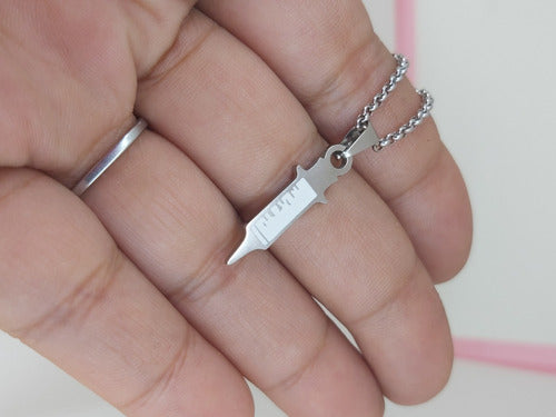 Syringe Pendant Necklace in Surgical Steel 1