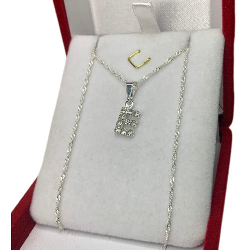 Mashoka Joyas BS AS Singapore Chain with Initial Pendant White 45cm Ideal Gift Kit 030 7