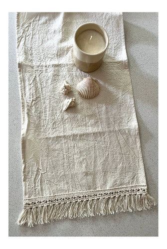 Tusor Table Runner with Fringe Finish 6