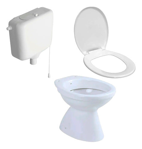 Capea Italian Toilet + Traful Double Cistern + PVC Toilet Seat Combo 0