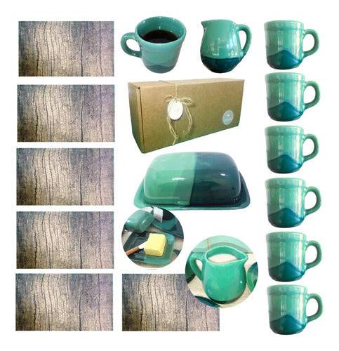 Handcrafted Ceramic Breakfast Set Gift Box Artisanal Crafted Cups Kit Kvjp063 0