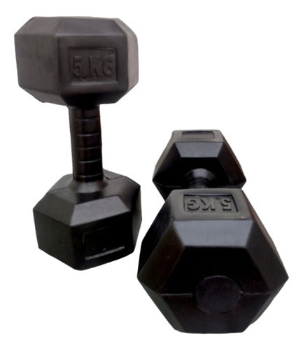 Neimai Sports Hexagonal PVC Dumbbell Set 5 Kg Each 3