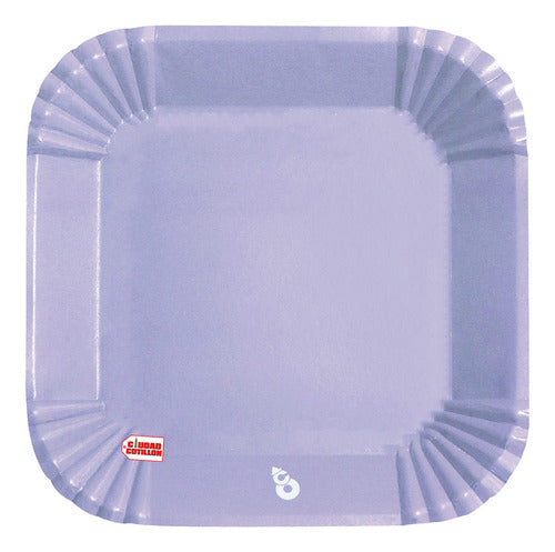 Cotillón Otero Pastel Square Plates X8 - 18x18 Cm 6